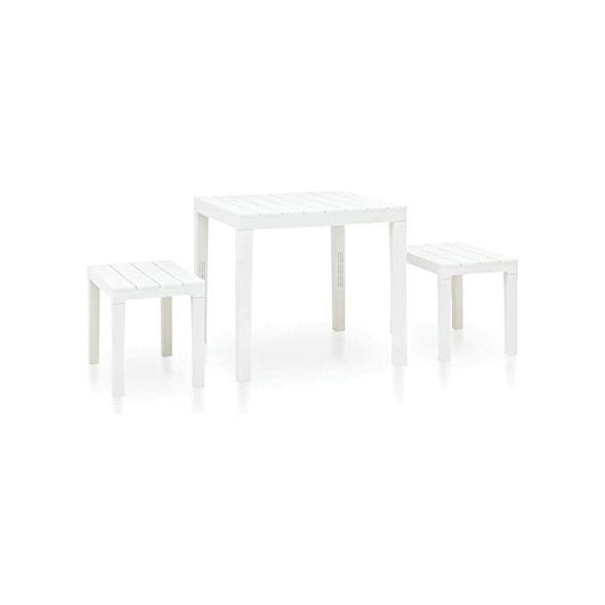 Vigor Set Arredo Giardino PP Papua Bianco 3 Pezzi