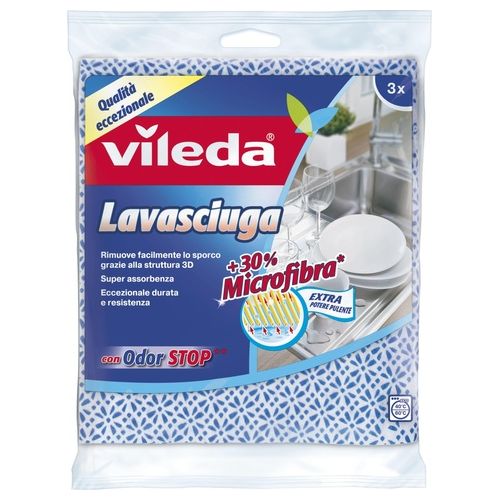 Vileda Panno Multiuso Lavasciuga Pezzi 3 Cm 36X34