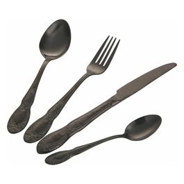 Wonderland Set Posate 24Pz Nero Satinato