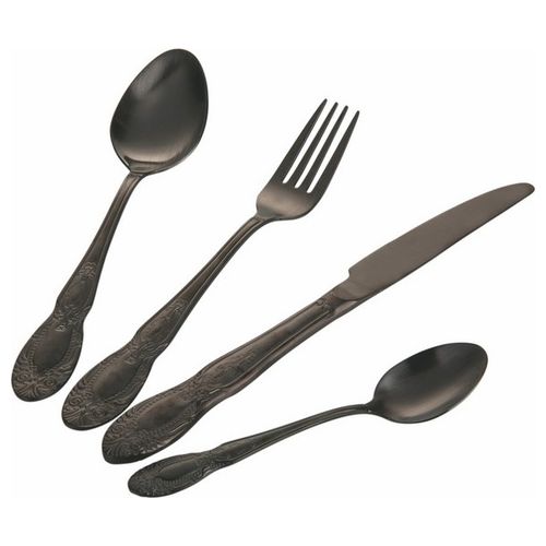 VDE Tivoli 1996 Wonderland Set Posate 24Pz Nero Satinato