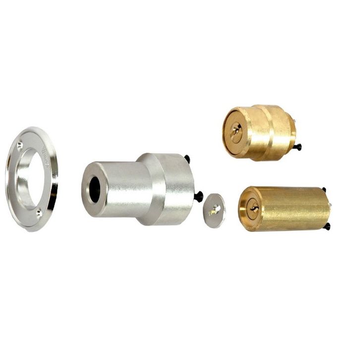 Viro 47084714 Cilindro Per Serrature A Spranga 60 Mm Chiave Piatta Cifratura Kd Ottone Satinato