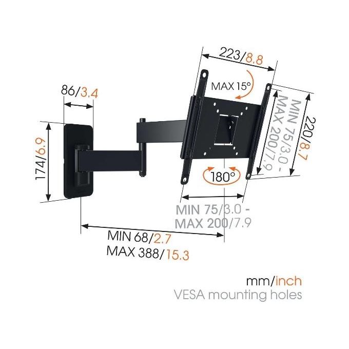 Image of Vogels MA2040 Full-Motion TV Wall Mount 40'' Nero