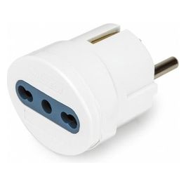 AT-06 Adattatore Schuko a Bipasso 10/16A Bianco