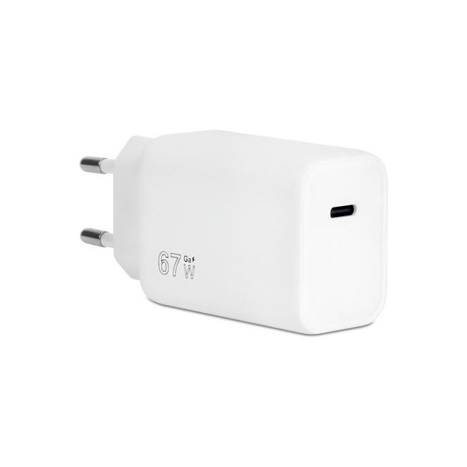 VulTech Caricatore Adattatore Universale 1 Porta Type-C PD67 QC 3.0 Gan 67W PPS Bianco