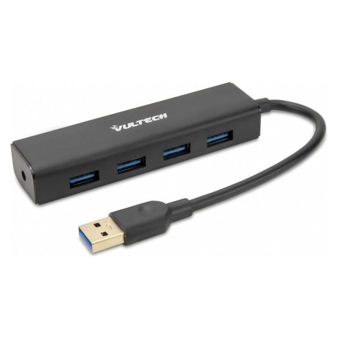 VulTech HU-04USB3 Hub 4 Porte USB 3.0 Ultracompatto 5-Gbps