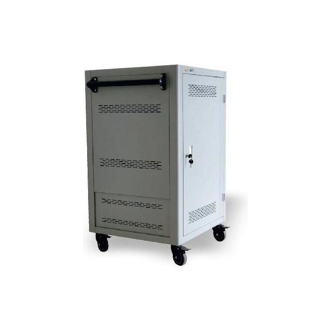 WACEBO TCBBUSSIX Carrello di Ricarica per Notebook e Tablet 36 Scomparti 2500W Sistema di Gestione Ricarica con Ventilazione Forzata colore Grigio