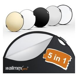 Walimex 5in1 Set Riflettore Pieghevole Wavy Comfort 80cm con Maniglie