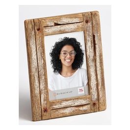 Dupla Cornice Portafoto 10x15cm in Legno Bianco/Legno