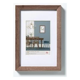 Fiorito Cornice Portafoto 15x20cm in Legno Noce con Passepartout