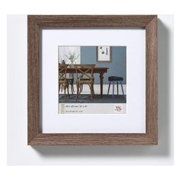 Fiorito Cornice Portafoto 40x40cm in Legno Noce con Passepartout