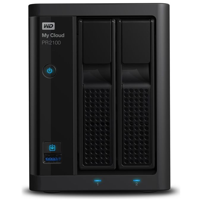 WD My Cloud PR2100 WDBBCL0040JBK Server NAS 2 alloggiamenti 4 TB HDD 2 TB x 2 RAID 0, 1, JBOD Gigabit Ethernet