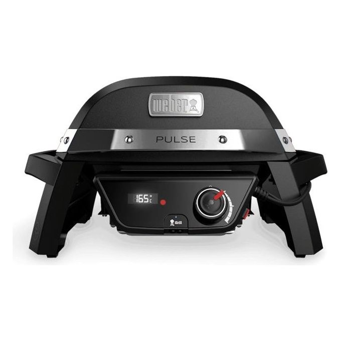 Weber 81010053 Pulse 1000 Barbecue Elettrico da Tavolo 1800 W Griglia Ghisa Smaltata Controllo Digitale colore Nero