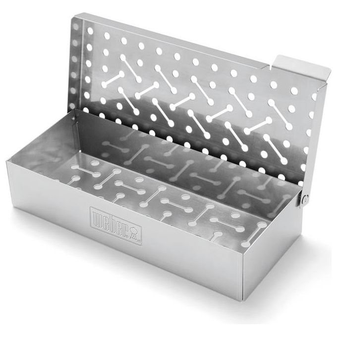 Weber 7576 Affumicatoio Universale Accessorio Barbecue Scatola per Affumicare colore Acciaio Inox