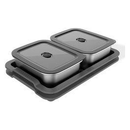 Contenitore Rettangolare Nero Acciaio Inox