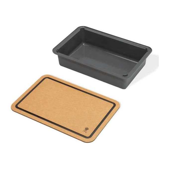 Weber Tagliere con Contenitore per Piastre Premium Slate 76 cm Sequoia