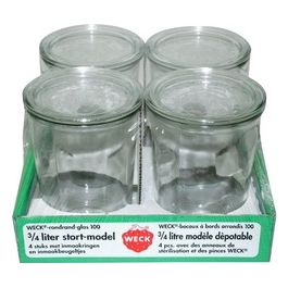 Vasetto in Vetro 0.75 Litri Confezione 4 Pezzi