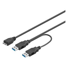 Wentronic cavo splitter alimentazione usb 3.0 connettori 2xa - 1x micro b