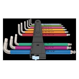 3950/9 Hex-Plus Multicolour Imperial Stainless Assortimento di Chiavi a L in Pollici Acciaio Inox 9 Pezzi
