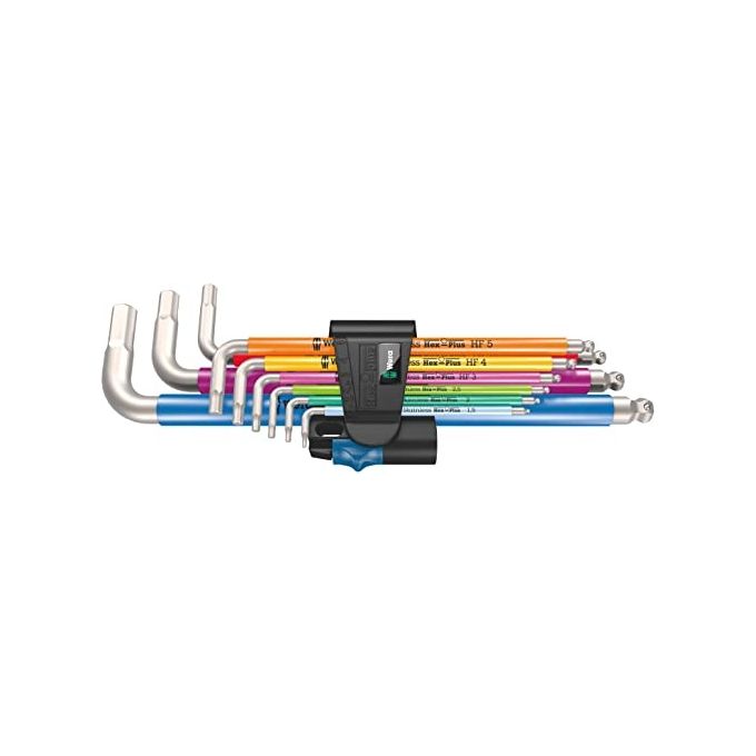 Wera 3950/9 Hex-Plus Multicolour HF Stainless 1