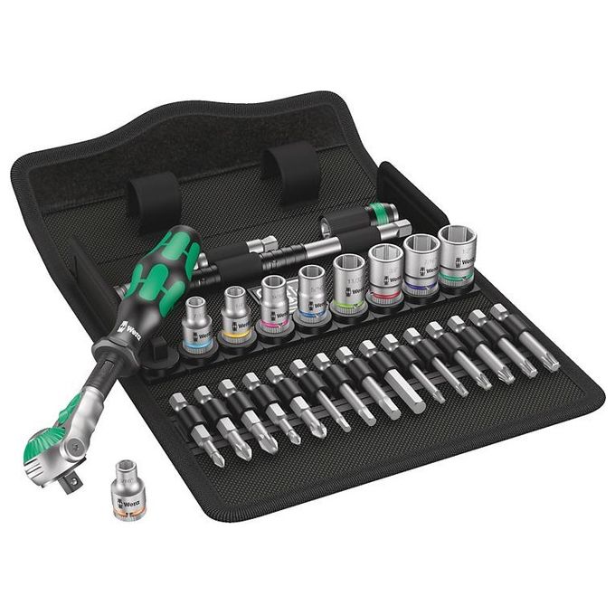 Wera 8100 SA 9 Kit con Cricchetto Zyklop Speed Attacco da 1-4'' in Pollici 28 Pezzi