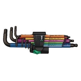 Wera 950 SPKL/9 SM N  Multicolour Assortimento di Chiavi a L Metriche BlackLaser 9 Pezzi