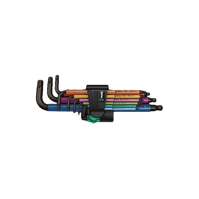 Wera 950 SPKL/9 SM N  Multicolour Assortimento di Chiavi a L Metriche BlackLaser 9 Pezzi