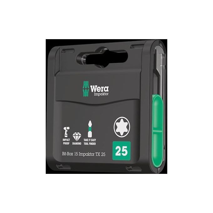 Wera Bit-Box 15 Impaktor TX Punta per Cacciavite 25 Pezzi
