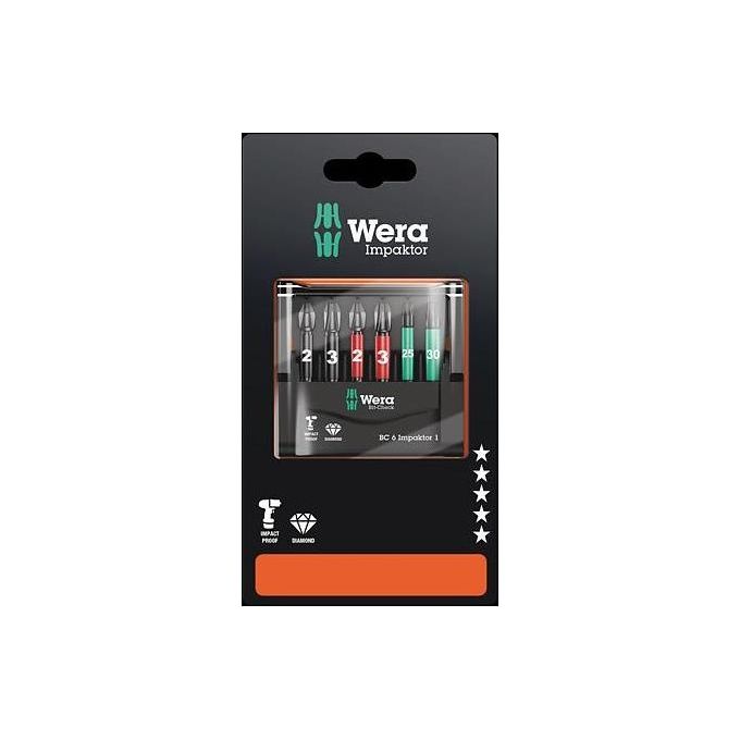 Wera Bit-Check 6 Impaktor 1 SB Assortimento di Bit