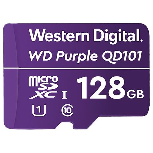Western Digital WD Purple SC QD101 WDD128G1P0C Scheda di Memoria Flash 128Gb UHS-I U1 / Class10 UHS-I microSDXC Viola