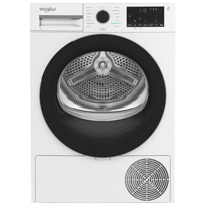 Whirlpool C WD R47M WBS IT Asciugatrice Pompa di Calore 7 Kg Classe C 6TH SENSE Inverter 64 dB (84.6x59.7x54.5 cm) colore Bianco