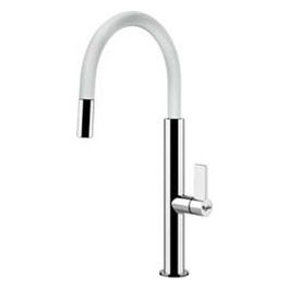 Whirlpool FAF 015 WH Miscelatore Monocomando Elegance con doccetta Monogetto Bianco Cromato