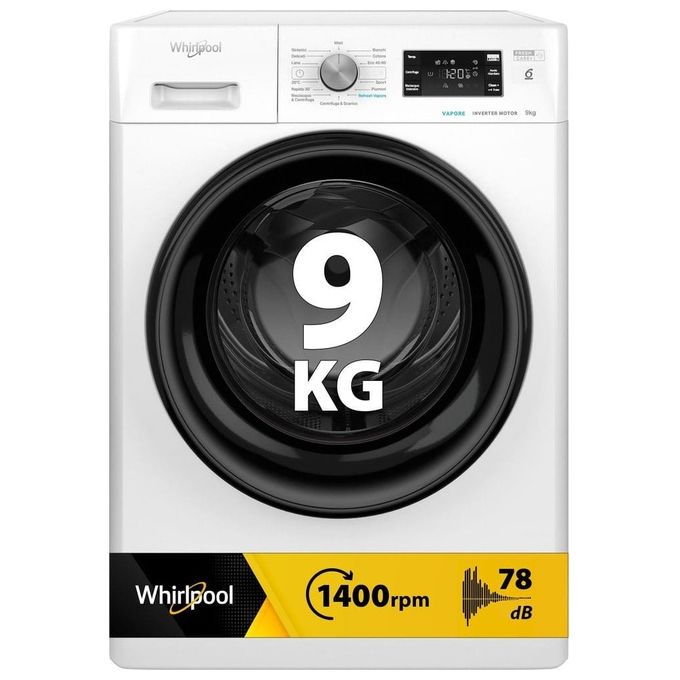 Whirlpool FFB 9479 BV IT Lavatrice 9 Kg Classe A Profondita' 63 cm Centrifuga 1400 giri Inverter Vapore Tecnologia 6° Senso colore Bianco