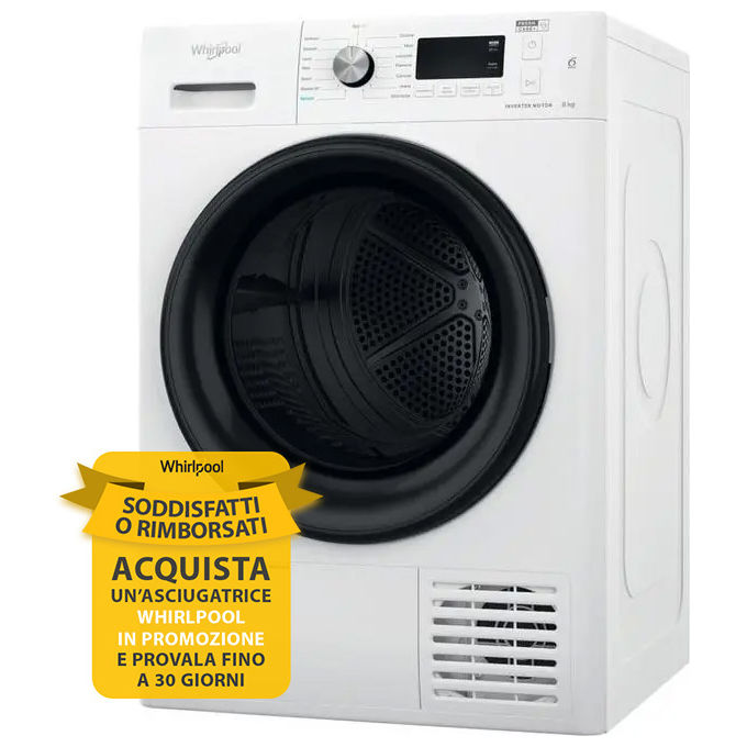 Whirlpool FFTN M11 8X3B IT Asciugatrice Libera Installazione Caricamento Frontale 8Kg Classe Energetica A Bianco