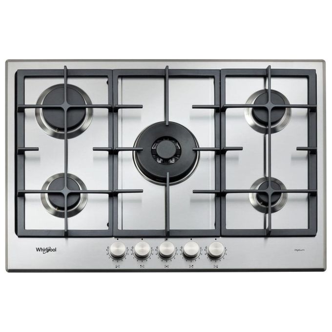 Whirlpool GMAL 7522 IXL Piano Cottura a Gas 5 Zone Griglie in Ghisa Inox
