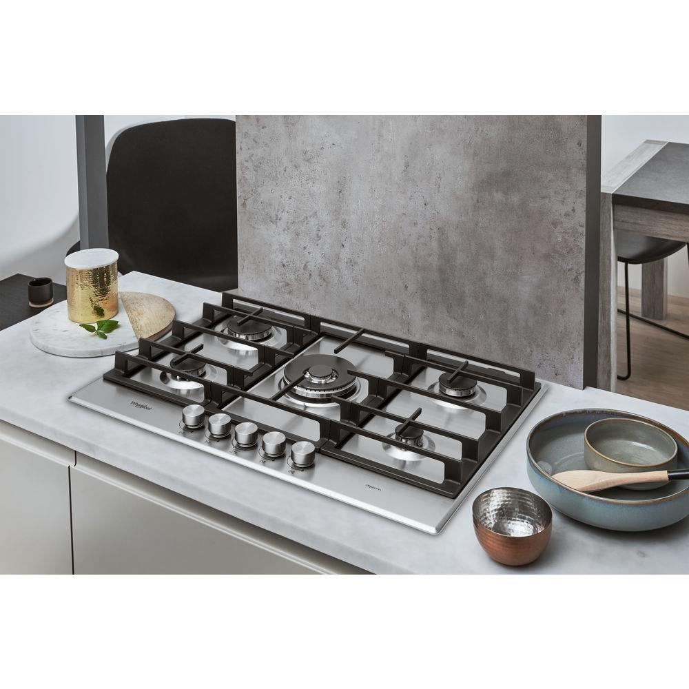 Piano Cottura Whirlpool 5 Fuochi Griglie In Ghisa Piano Cottura IXelium A Gas Whirlpool 5 Fuochi Griglie Ghisa 73 Cm GMR