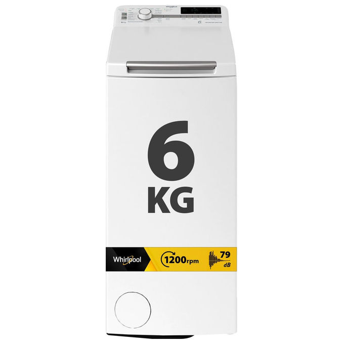 Whirlpool TDLR P66 BS IT Lavatrice Carica dallalto 6kg 1200rpm Classe A (60x40x90)kg colore Bianco
