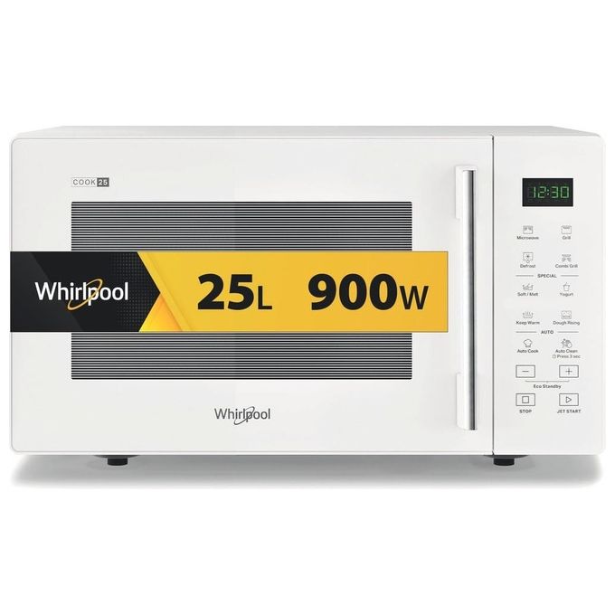 Whirlpool MWP253W Forno a Microonde con Grill 25 L 900 W Grill Quarzo 1000 W 7 Livelli di Potenza Display LED colore Bianco