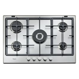 Whirlpool GMA 7522/IX Piano Cottura a Gas 5 Zone Griglie in Ghisa 73 cm Acciaio Inox