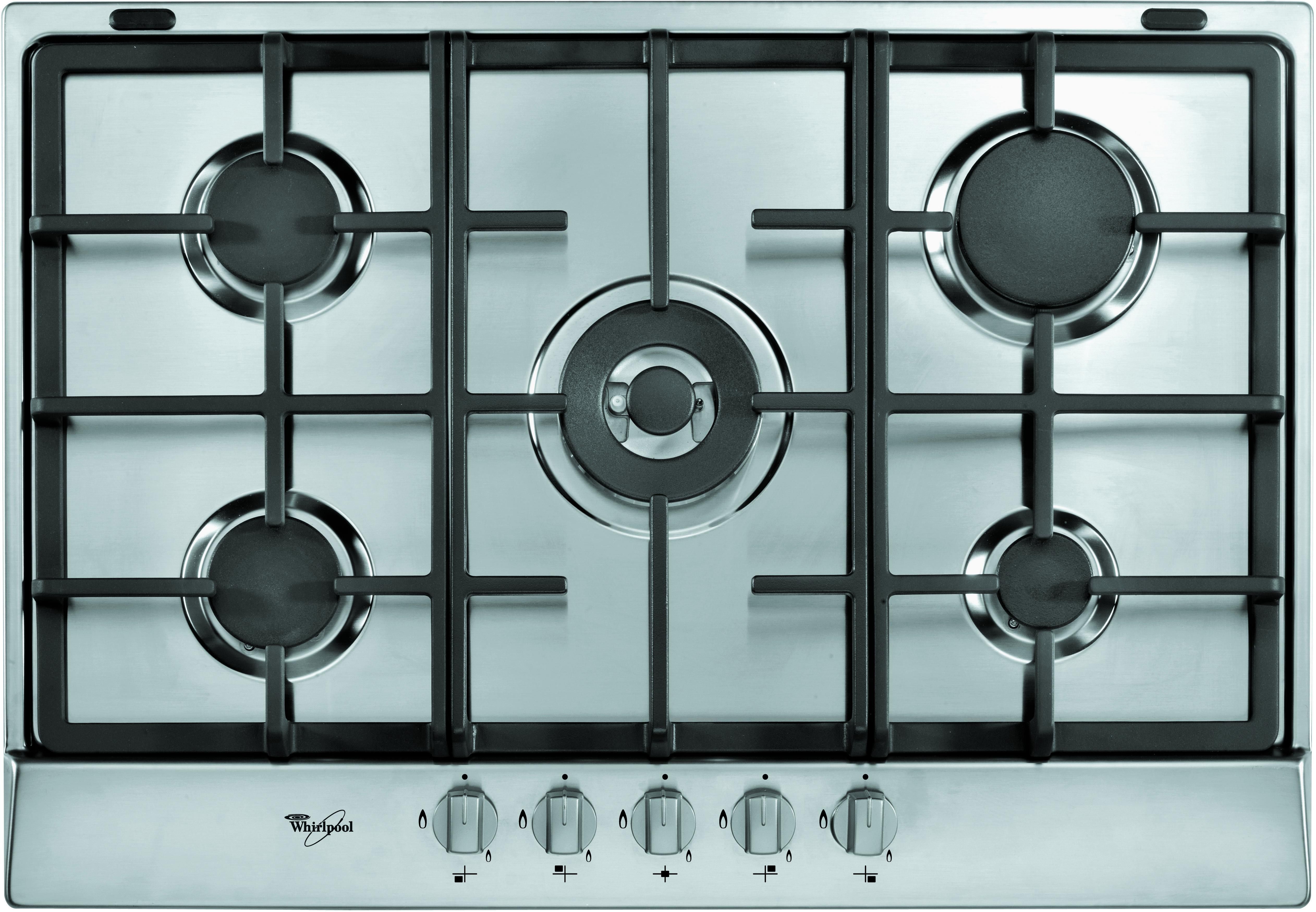 Piano Cottura Whirlpool 5 Fuochi Griglie In Ghisa Piano Cottura A Gas Whirlpool 5 Fuochi Griglie In Ghisa 73 Cm AKR 358
