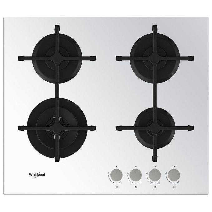 Whirlpool GOA 6423-WH Piano Cottura a Gas 4 Zone Griglie in Ghisa 60 cm Bianco
