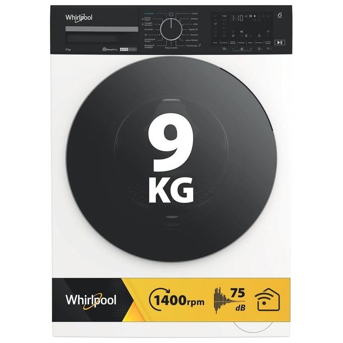 Whirlpool WPM 97W ADS IT SenseWash Lavatrice Frontale 9 Kg 1400 rpm Classe A WiFi AutoDose Vapore 6° SENSO (84.5x60x58 cm) colore Bianco