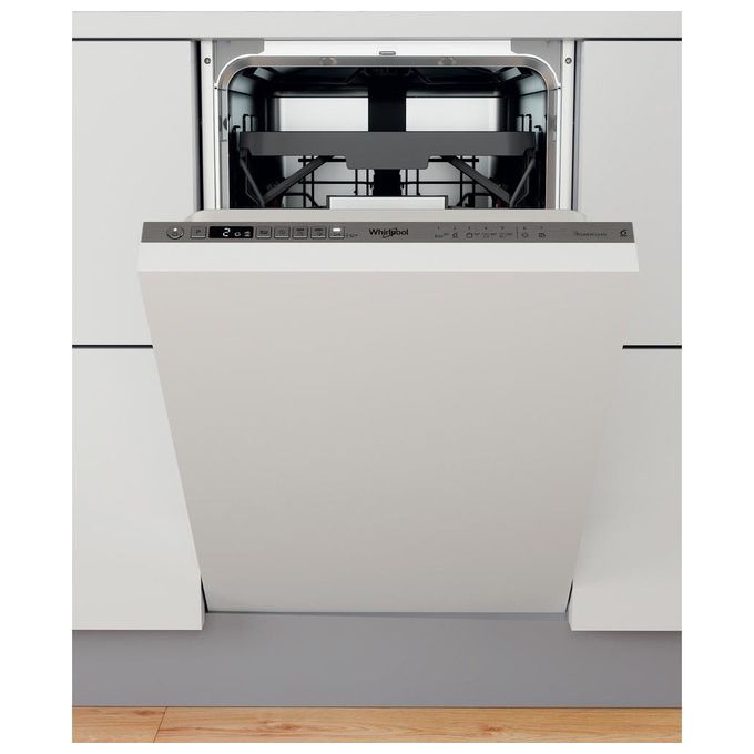 Image of Whirlpool WSIO 3T223 PCE X Lavastoviglie Slim da Incasso a Scomparsa Totale 10 Coperti Classe energetica E 7 Programmi Tecnologia Sesto Senso PowerClean PRO Flexi Space Autopulente 45 cm