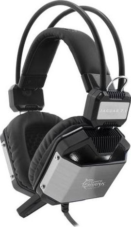 Whiteshark Cuffie da Gaming Driver Premium da 50mm di Alta Precisione per un Audio 7.1 e un Microfono ad Alta Sensibilita' NEro-argento