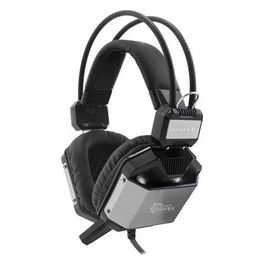 Whiteshark Cuffie da Gaming Driver Premium da 50mm di Alta Precisione per un Audio 7.1 e un Microfono ad Alta Sensibilita' NEro/argento