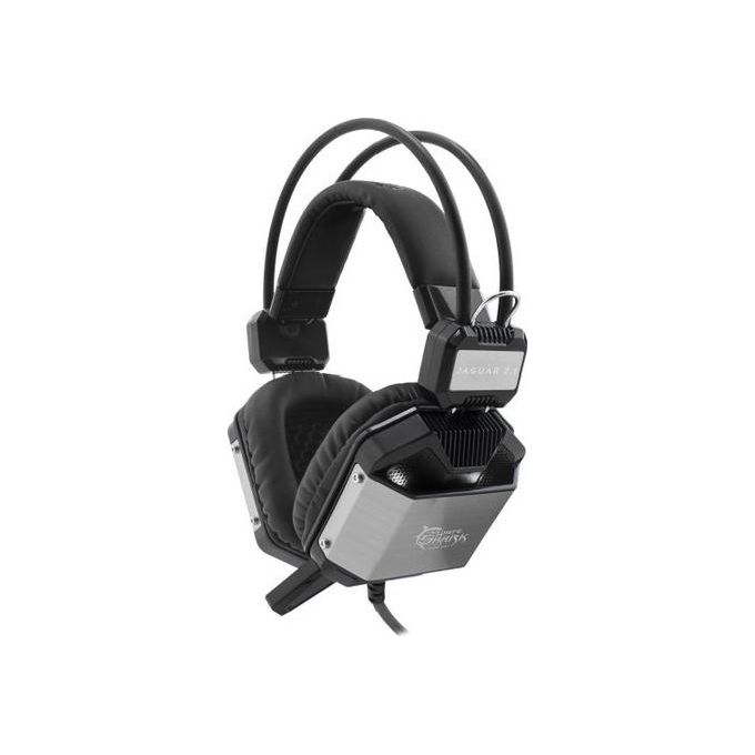 Whiteshark Cuffie da Gaming Driver Premium da 50mm di Alta Precisione per un Audio 7.1 e un Microfono ad Alta Sensibilita' NEro-argento