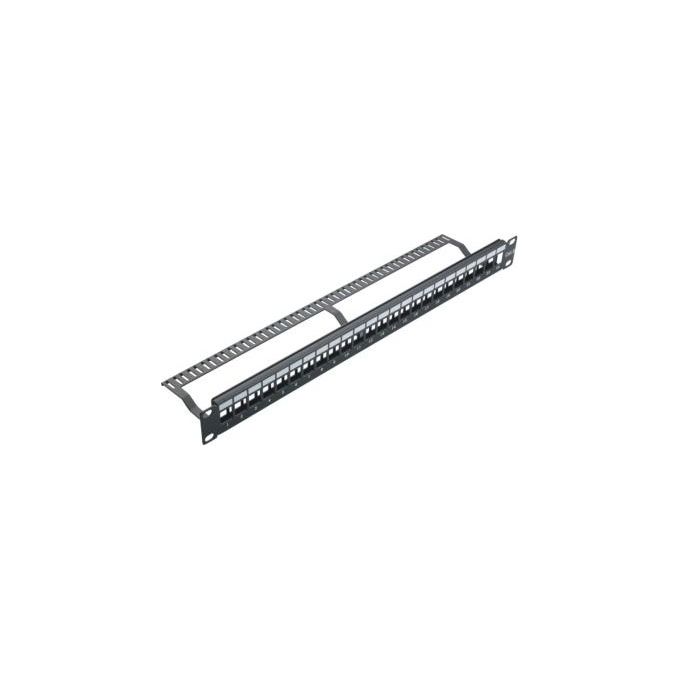 Wp Europe Pannello 1U per 24 Rj45u Keystone Nero