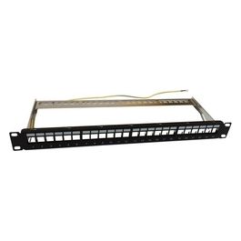 Pannello 1U per 24 Rj45s Keystone Nero