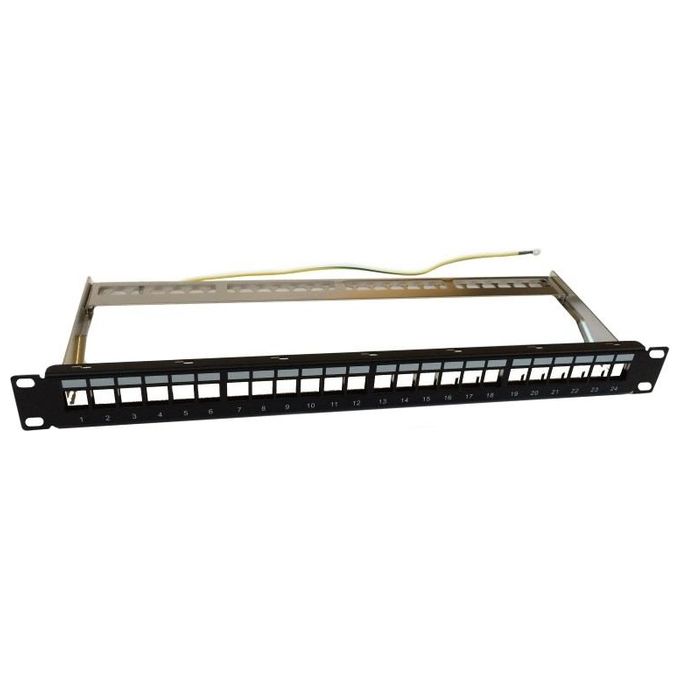 Wp Europe Pannello 1U per 24 Rj45s Keystone Nero