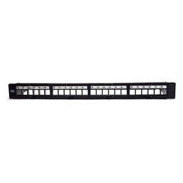 Pannello Patch Modulare 1U Vuoto 24 Rj45 Keystone Nero