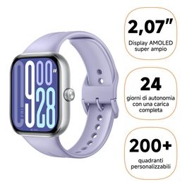 Redmi Watch 5 Smartwatch con display AMOLED 2.07" Chiamate Bluetooth Autonomia 24 giorni Resistenza Acqua 5 ATM Monitoraggio Frequenza Cardiaca e SpO2 Sistema GNSS integrato Viola